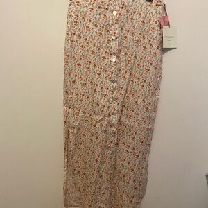 Cynthia Rowley Orange Floral Pencil Skirt